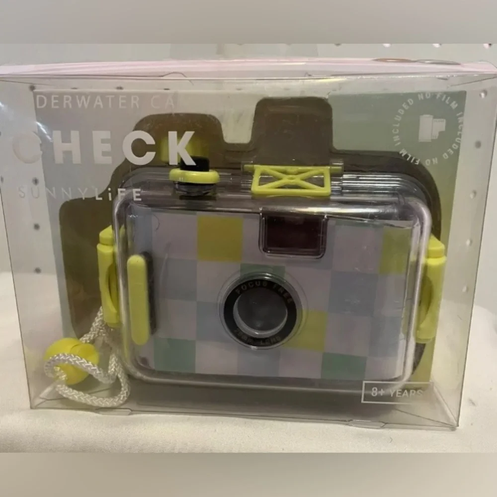Sunny Life Yellow Checkered Retro Underwater 35mm Camera NWT